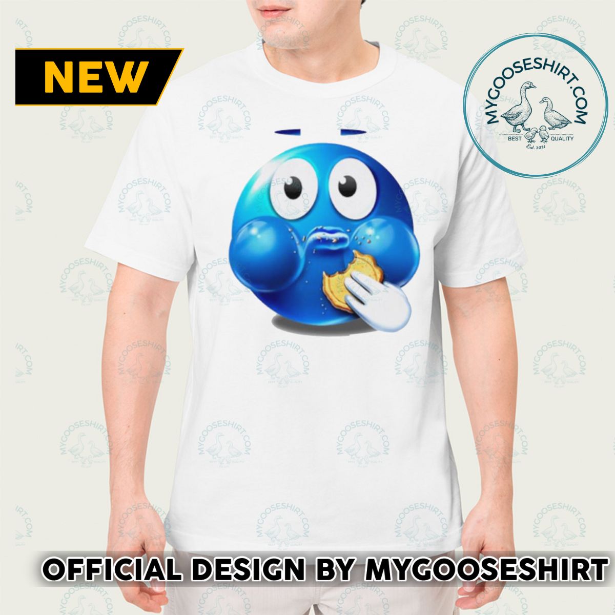 Cookie muncher blue emoji shirt