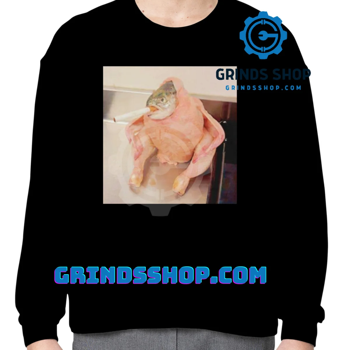 Fish chicken smoking a cigarette meme shirt