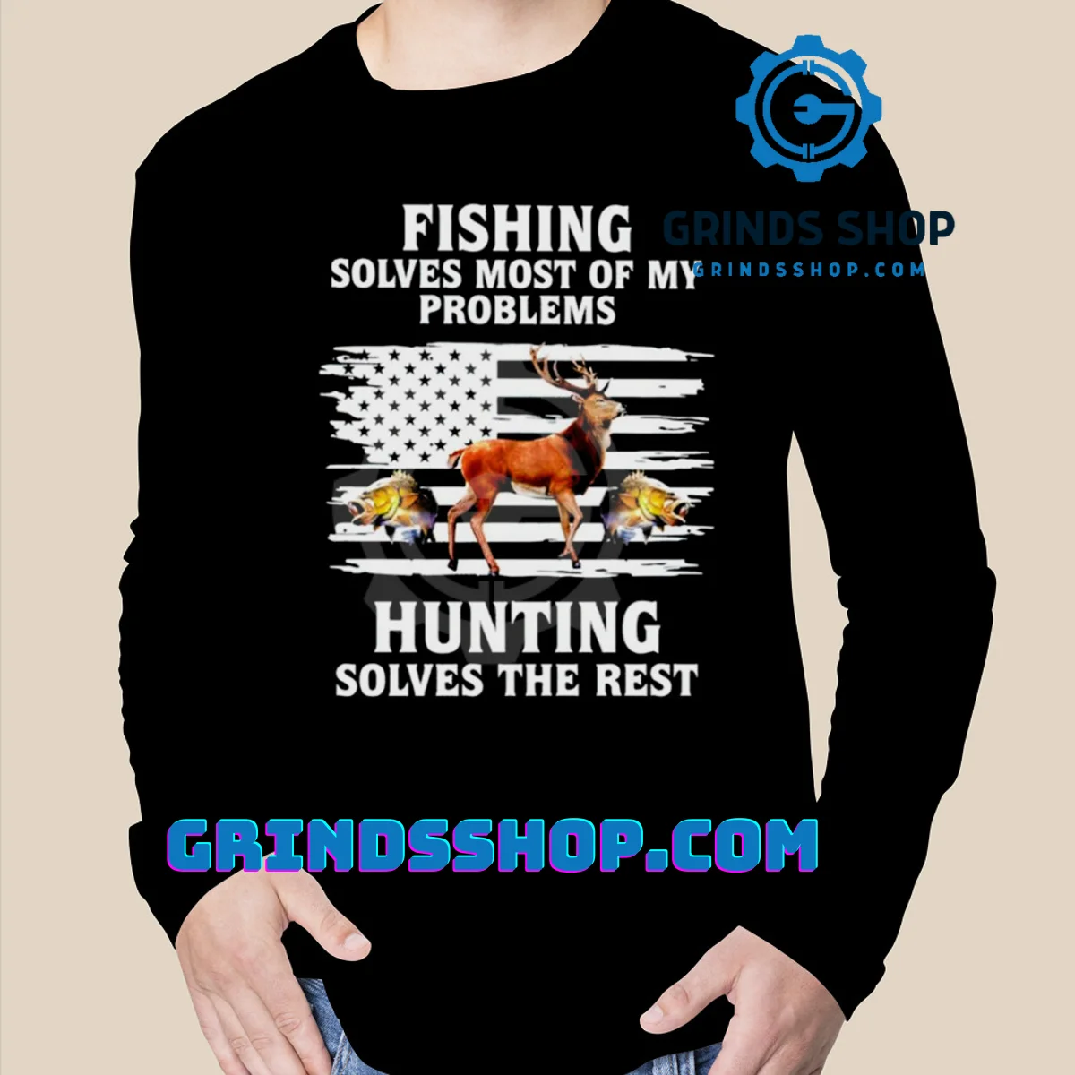 Fishing solves most of my problems hunting solves the rest animal shirt