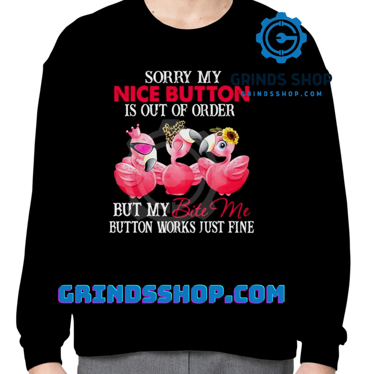 Flamingo sorry my nice button is out order but my bite me shirt