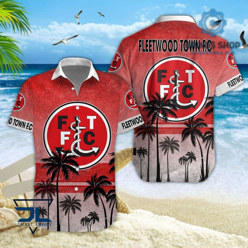 Fleetwood Town F C Efl Palm Tree Pattern Hawaiian Shirts And Shorts Red 1 R4bgo - Grinds Shop