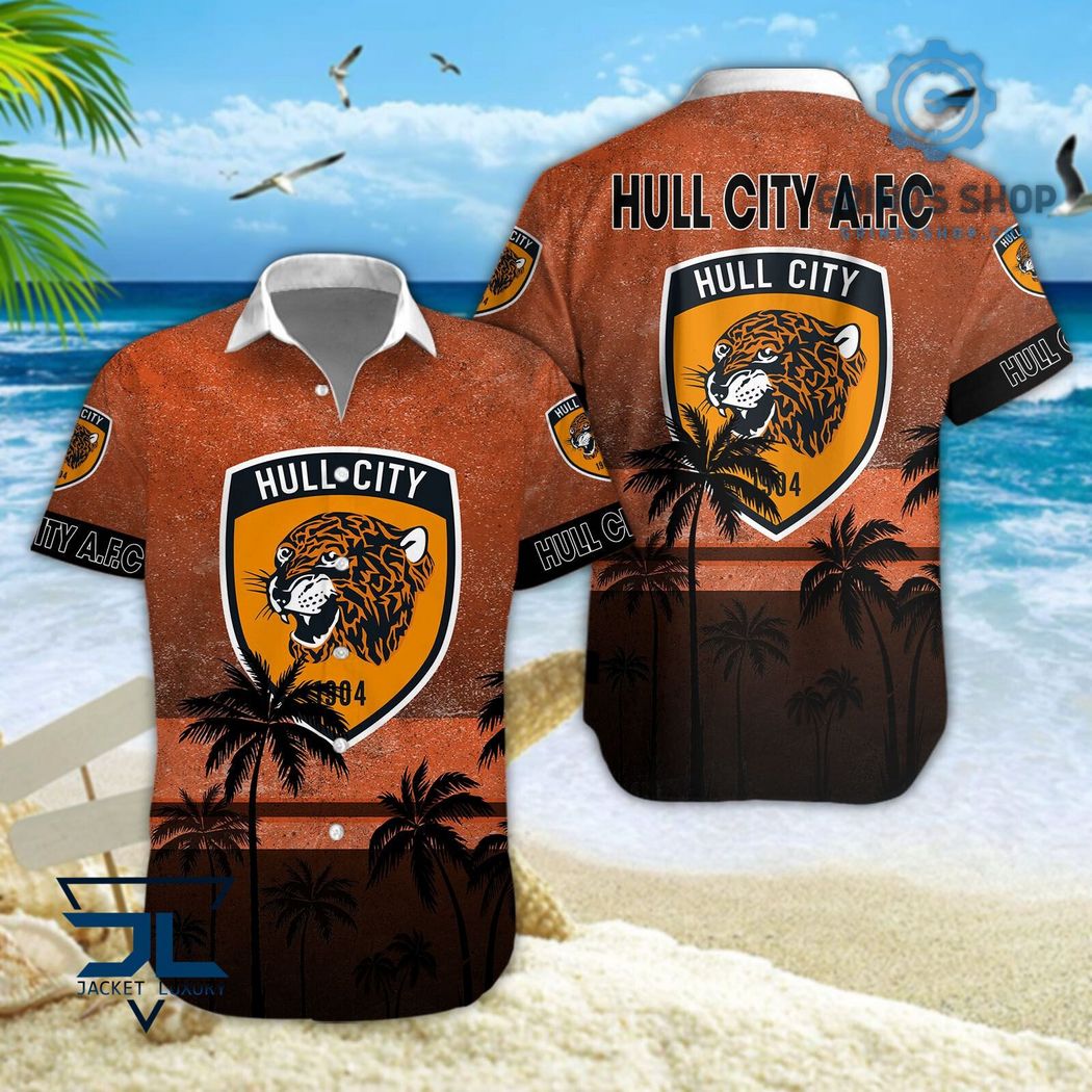 Hull City Efl Palm Tree Pattern Hawaiian Shirts And Shorts Orange 1 Fu3mn - Grinds Shop