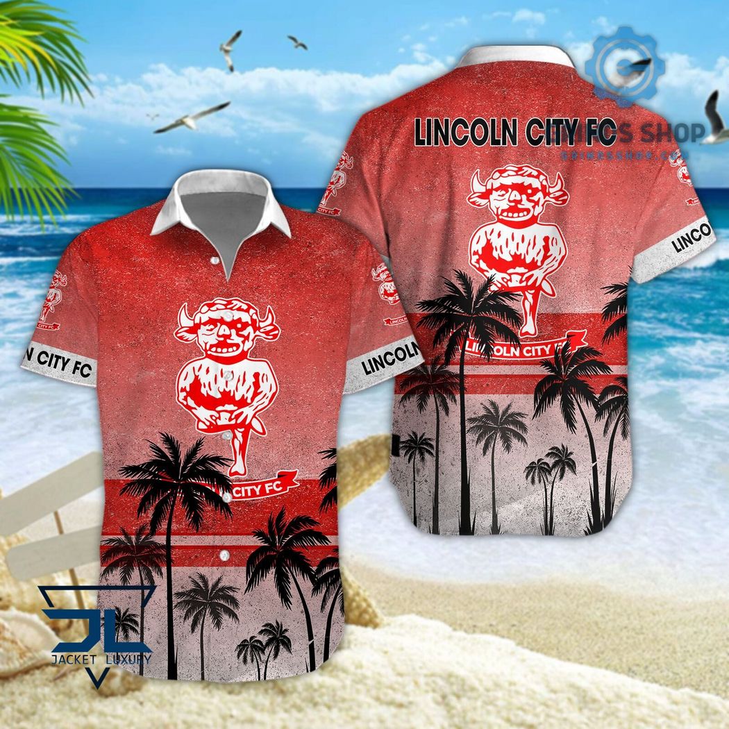 Lincoln City F C Efl Palm Tree Pattern Hawaiian Shirts And Shorts Red 1 3utxr - Grinds Shop
