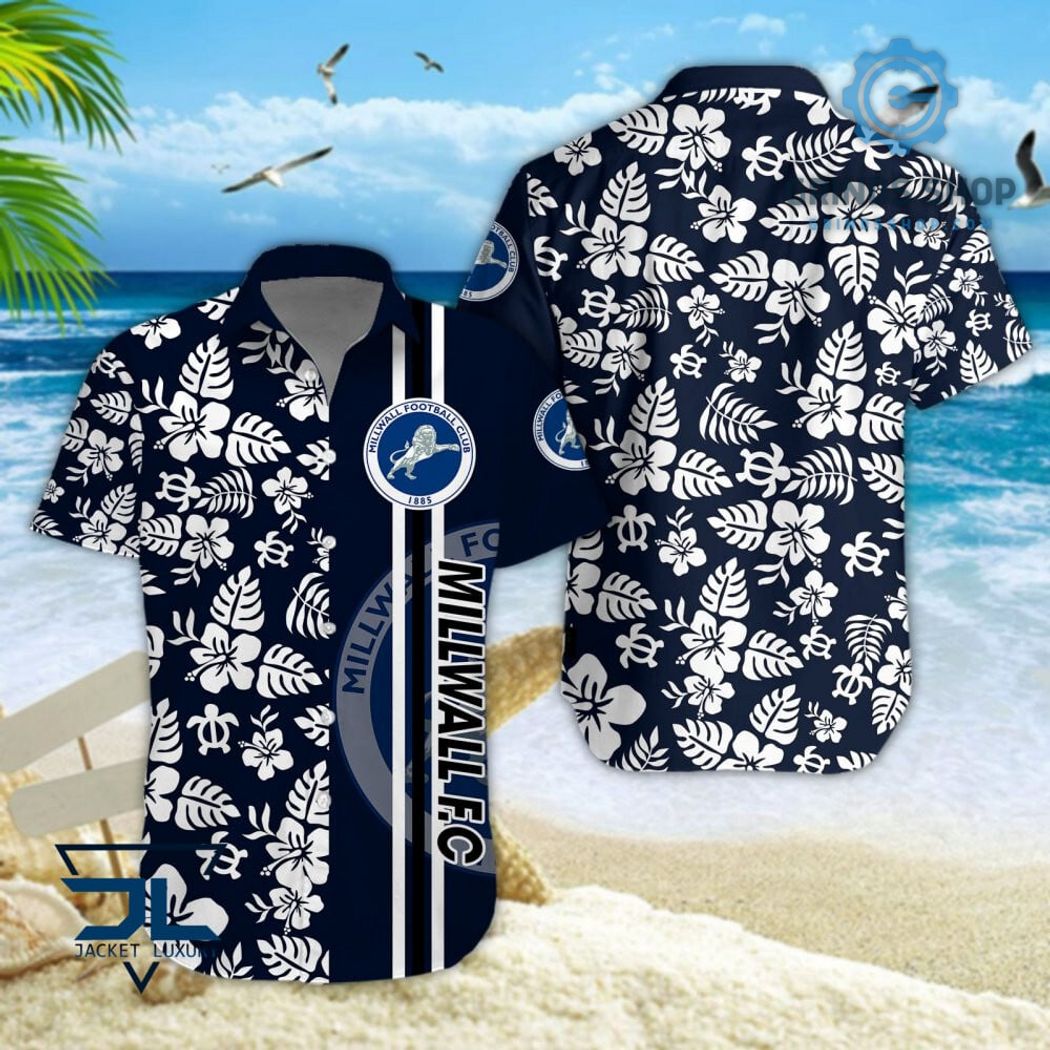 Millwall F C Efl Hibicus Floral Pattern Hawaiian Shirts And Shorts Black 1 4dvdw - Grinds Shop